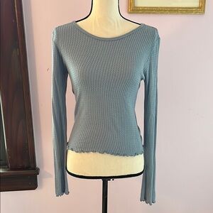 NWT - Blue Long Sleeve Ribbed Top